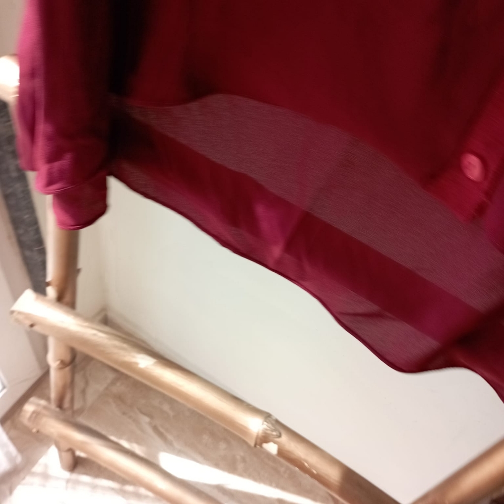 Maroon Sheer and Fineknit Top - Picture 5 of 11